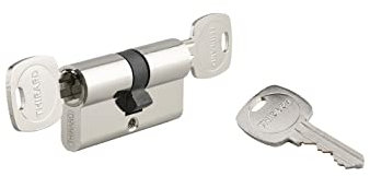 THIRARD - Cilindro di Serratura Doppia Entrata 5G STD Emergenza - Nichelato - Sicurezza Anti-Strappo, Anti-Trapano - 35 x 35 mm - Grigio - Con 3 Chiavi Dentate