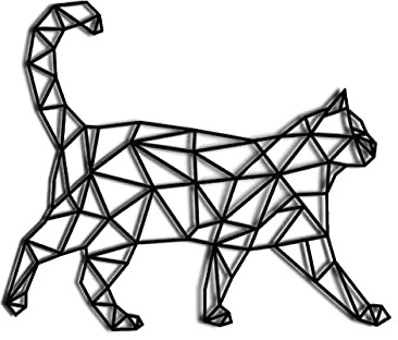 Pet-Jos Pet-Jos Katzen-Wanddekoration, Wandkunst, geometrische Ornamente, minimalistisch, Schwarz, 40 x 50 x 0,4 cm; 60 Gramm