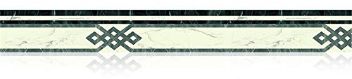 WMHDSJ Selbstklebende Bordüre Grünes Muster Stock Wasserdichte Entfernbare Tapeten Aufkleber Dekoration für Wohnzimmer Badezimmer Küche Fliesen 5cm X 300cm