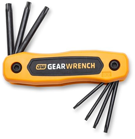 GearWrench 83507 Tamper Proof Torx Folding Hex Key Set, 8 Piece