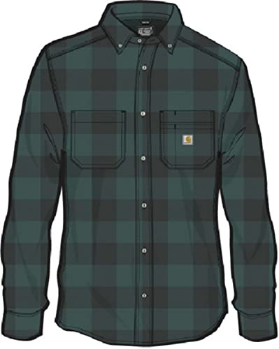 Carhartt Mens Midweight Flannel Long Sleeve Plaid Shirt