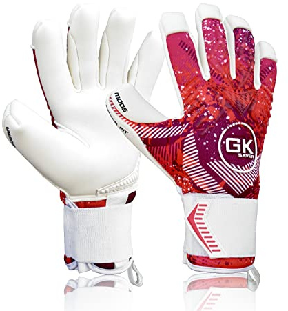GK Saver Fußball Torwarthandschuhe Modesty P05 Argo FIT Spezial Finger Cut Profi Torwarthandschuhe Rosa & Weiß Größe 6 bis 11