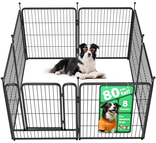 FXW Aster Dog Playpen, Indoor, Yard & RV Camping, 80cm(H), 8 Panels