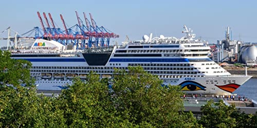 Panorama Leinwandbild - Fotomotiv: Das Kreuzfahrtschiff AIDA Sol im Hamburger Hafen Fotos/Bilder/Wandbilder/Souvenirs, Größen Name: 80 x 40 cm