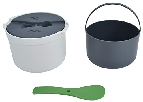 Microwave Rice Cooker Set, Kitchen Microwave Rice Maker Food Grade PP (Green)