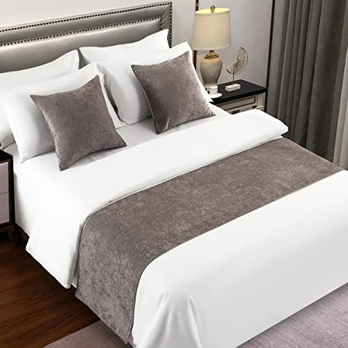 AMBERIS Cadre de lit Gris, écharpe de lit décorative Durable pour la Maison et l'hôtel (Housses de Coussin vendues séparément)