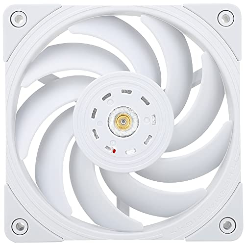 Thermalright TL-B12W Ventilador de CPU de 120 mm, ventilador de carcasa de ordenador, control PWM, 2150 rpm, ventilador de alta potencia con presión estática para radiador de carcasa (blanco)
