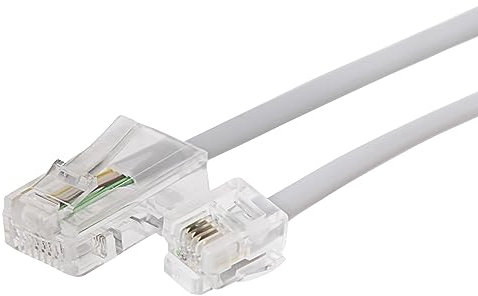 Maplin RJ11 Connector to RJ45 Plug Telephone Cable, 1m White