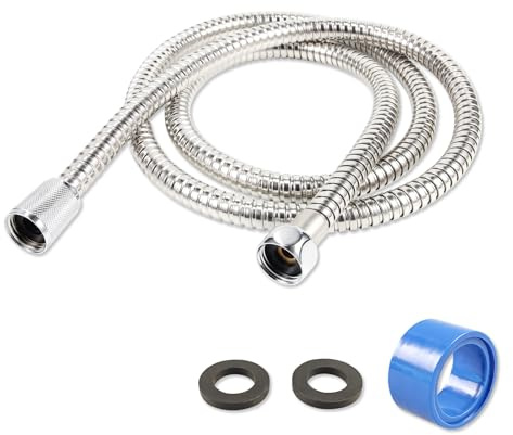 PLUMBINGMASTER Shower Hose 96 Inches Stainless Steel Handheld Shower Head Hose Replacement with Brass Nut Long Fexible Shower Hose Extension