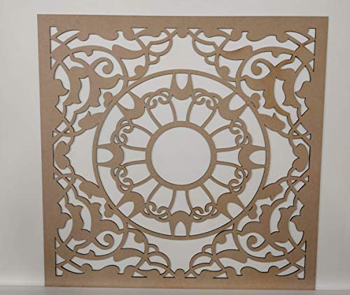 LaserKris Heizkörper-Schrank-Dekoratives Siebgitter - perforierte 6 mm dicke MDF-Platte, 600 x 600 mm, OS2 (400 x 400 mm, grundiert)