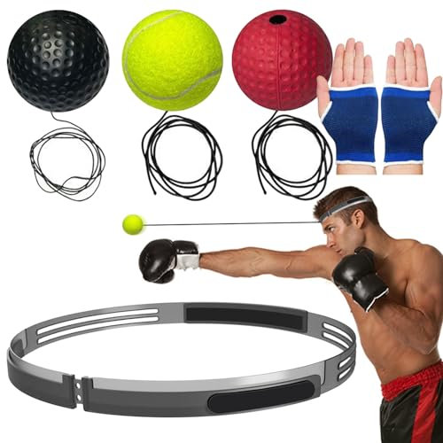 TILEZE Boxball, – verstellbarer Boxtrainer mit Reflexball auf dem Kopf montiert – lustiges und sicheres Urlaubsgeschenk, Reflextraining für die Hand-Augen-Koordination
