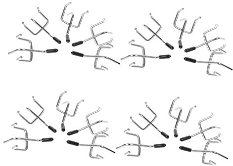 Gatuida 20 Sets Heavy Duty Iron Pegboard Hooks Black Protection Caps, 2.5-inch Spacing Utility Hanging Hooks for Garage, Shop, and Retail Pegboard Organization