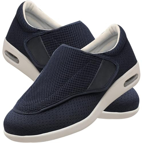 Möge Scarpe per Diabetici Uomo Estive Mocassini Uomo Classico Slip On Scarpe da Corsa Traspiranti in Rete Scarpe Slip on Scarpe Casual Traspirante Leggero Scarpe da Passeggio(Color:Blue,Size:42 EU)