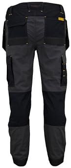 DEWALT Albany Pantalon Cargo de Travail pour Homme Coupe ajustée Pro-Stretch Rip Stop Poche Holster, Gris/Noir, 34W / 29L
