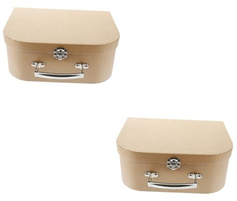 STOBOK 2stücke Multi-funktionale Kraftpapier Aufbewahrungsbox Mit Griff Für Partys Und Dekoration Langlebig Praktisch Und Leicht Transportierbar