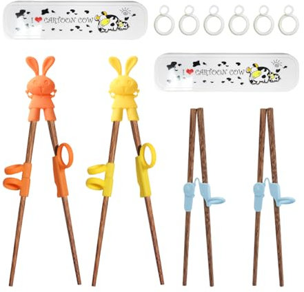 2 Sätze Essstäbchen-Trainingsset Für Kinder, Essstäbchen-Übungsset Für Kinder, Wiederverwendbares Essstäbchen-Set, Essstäbchen-Übungsset