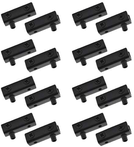 UFURMATE Set mit 16 Glastürscharnieren für rahmenlose Glastüren, verstellbare Schwenkscharniere für Schränke, Ersatzteilset für schwingende Glastüren von 4 bis 6 mm