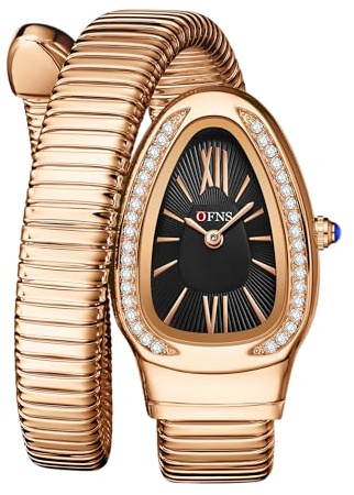 Damen-Armbanduhr – einzigartiges Design, Schlangenform, Armbanduhr, modische Damen-Quarz-Armbanduhr