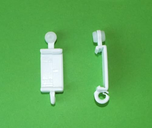 myraumdesign 4 Clipshalter mit Rollen für Paneelwagen für Schiebegardinen und Flächenvorhängen bei Kunststoff und Holzschienen. Sehr Leichter Lauf durch Rollen.