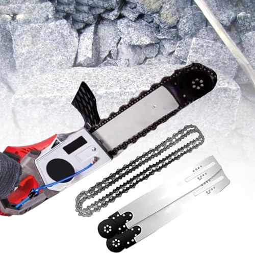 MhWrughts Sega a Muro elettrica, Sega a Catena Portatile Senza spazzole, Sega a Muro con Catena diamantata e di abbattimento Polvere ad Acqua, con 2 Catene/2 Barre di Guida, per Granito e Cemento,350