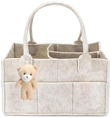 Diaper Caddy Organizer Windeltasche Unterwegs Plush Organiser 33*23*18weiß | Baby Organizer Wickeltisch, Wickel Organizer, Windeltasche für Unterwegs, Plush Wrap Organiser, Baby Nappy Caddy Organiser