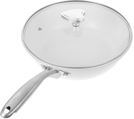 Garneck Sartén De Cerámica Tradicional Con Tapa De Wok Multiusos Para Estufas Accesorios De Cocina Hogar Apto Para Estufas De Gas