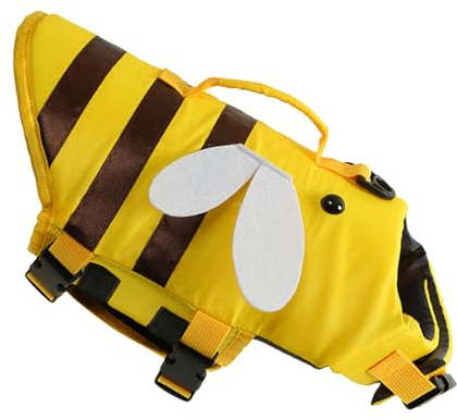 Gilet di salvataggio per cani, impermeabile per cani con manico, costume da bagno regolabile alla moda con fibbia a sgancio rapido, salvagente per animali domestici si adatta alla maggior parte