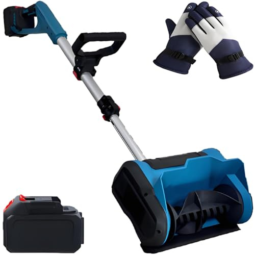 ErShangMao Pelle À Neige Électrique 2025-Souffleuse À Neige sans Fil 600 W,Projection À 45°,Largeur De Nettoyage De 25,4 Cm Et Profondeur De 16 Cm,pour Le Déneigement des Trottoirs en Hiver 1battery