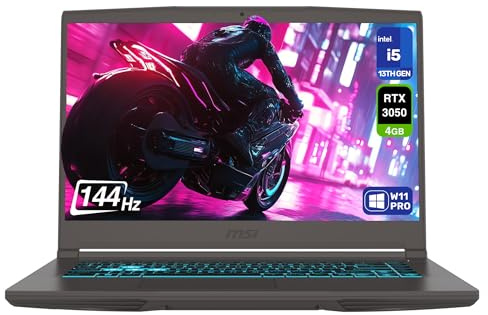 msi Thin 15 Gaming Laptop, Intel i5-13420H, 64 GB DDR4 RAM, 2 TB PCIe SSD, 15.6 FHD (1920x1080) 144Hz Display, Nvidia G-Force RTX 3050, Backlit Keyboard, W11 Pro, Cosmos Gray