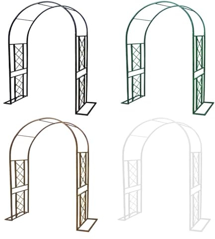 Arche de jardin - Treillage en métal - Résistant aux intempéries - Pour plantes grimpantes - Décoration de jardin - Blanc - 220 x 230 cm (l x H)