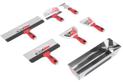 Luocute Set di Raschietti in Acciaio Inossidabile, Kit di Strumenti Manuali di Finitura a Secco con Lama Lucida a Specchio per Vetri, Raschiando la Vernice e Riparazione di Ammaccature