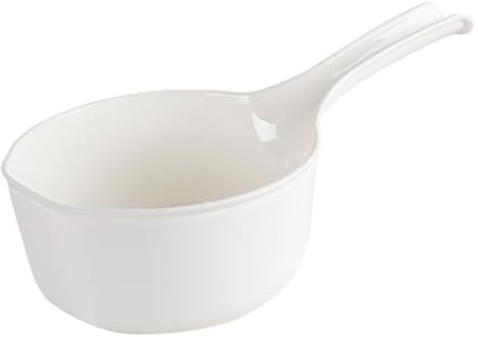 Toyvian Louche Plastique Blanche à Forte Capacité pour Bain et Cuisine Manche Long Suspendu Usage Multiple pour Garçon Fille et Adultes Facile à Ranger et Utiliser