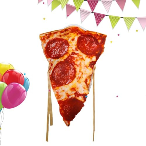 Pizza Costume Halloween Cosplay Adults Polyester 61 x 85 cm & 51 x 71 cm - Halloween Outfit For Funny Food Role Play | Realistic Pizza Costume For Carnival Party | Fancy Dress Costume