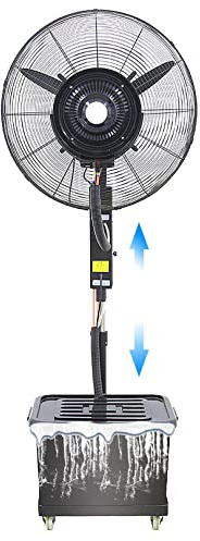 MYUYEE Ventilador Nebulizador De 3 Velocidades, Resistente Al Agua, con Pulverizador, Ventilador Industrial para Exteriores, Patios Y Jardines, con Depósito De Agua Y Oscil(71 Cm/28 Pulgadas)