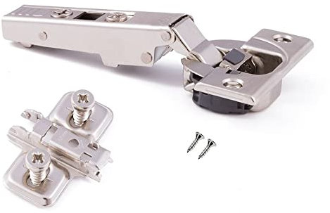 Blum 8 Pcs Clip Top BLUMOTION 110 Degree Standard Hinge Kitchen Cabinet Cupboard Door Hinge 71MB3550, Self-Close Mechanism, Full Overlay, Nickel Finish, Metal, Steel