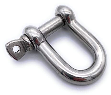 1 Stk. V4A Edelstahl Schäkel Ø 4 mm gerade kurze Form | EINGEPRÄGTE Tragfähigkeit (WLL): 160kg [Größe Wählbar 4-20 mm] (4mm)