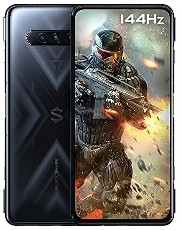 Black Shark 4 [5G] – Smartphone 8+128 Go, écran 6,67”, 144Hz, Snapdragon 870, 48 Mpx, Triple appareils Photo, Batterie 4500 mAh, LPDDR5, RAM + UFS3.1 Stockage, Noir (Version Mondiale)