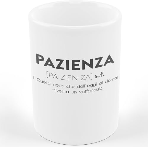 AL PRODUCTION Ceramica Tazza Mug PAZIENZA DESCRIZIONE DIVERTENTE - Tazza regalo di compleanno - Divertente - Humor