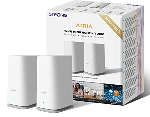 STRONG ATRIA AC2100 Whole Home Mesh Wi-Fi System, up to 3,300sq.ft Wi-Fi Coverage, Two Gigabit Ports per node, App Control, Guest Network, Parental Controls, Simple Set Up (2 Pack)