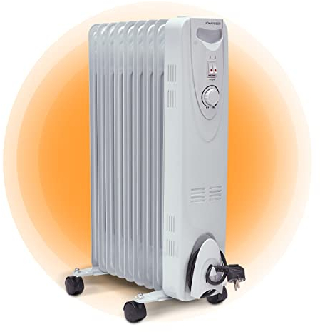 Johannson Ölradiator 2000 Watt Leistung | Mobiler Heizkörper mit 9 Elementen | Heizung mit Überhitzungsschutz | Elektroheizkörper | Heizkörper Elektrisch mit 3 Heizstufen | Radiator mit Thermostat