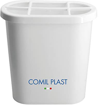 Comil Plast | Portafiori Interno in plastica per Vaso da cimitero Ovale Colore Bianco | Larghezza 12 cm, Altezza 14 cm con ghiera in Plastica Inclusa