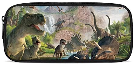 POLERO Kinder-Federmäppchen für Jungen und Mädchen, Dino-Wolf-Faultier, Stifttaschen, Schreibtisch-Organizer-Tasche, Dino, Einheitsgröße, Schulranzen