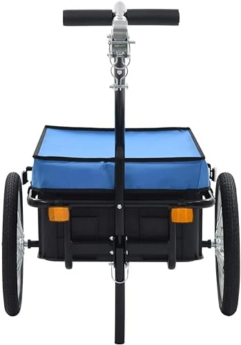 Fahrrad anhänger Fahrrad-Lastenanhänger, Faltbarer Ständer, 155 X 60 X 83 cm, Wasserdicht, Blauer Handwagen, Wetterbeständig, Mit Abnehmbarer Nylonabdeckung for Den Örtlichen Pendelverkehr