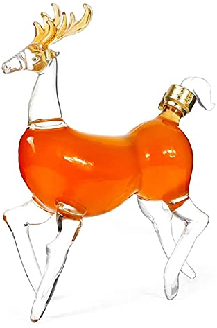 SHOUKAII Décanteur de Whisky en Forme de cerf Carafe à décanter en Forme de Carafe - Carafe à Liqueur en Cristal Originale for Bourbon, décanteurs à Liqueur Scotch Waker