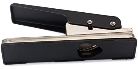 R26 Professioneller Gitarrenplektrum Stanzer für Selbstgemacht Plektren | Metall Kunststoff Ausführung, Schwarz, mit Kunststoffboden, Schneidet Derlin und Pvc Sauber