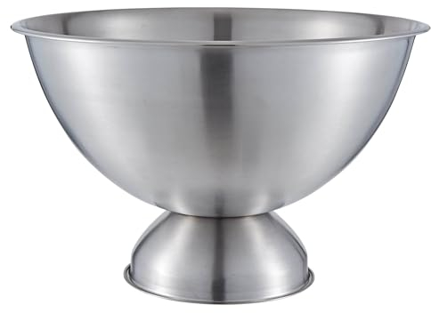 Buckingham Premium Wine Cooler Large Punch Bowl Stainless Steel Champagne Ice Bucket Durable Rolled Edge Professional Grade Party Drinks Holder 17.5 litres 40 cm (Matt Finish)