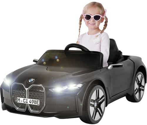 Actionbikes Motors Kinder Elektroauto BMW i4 | 2.4 Ghz Fernbedienung - Lizenziert - Kinderauto elektrisch - Elektrofahrzeuge - Spielzeugauto - Auto für Kinder ab 3 Jahre (BMW i4 Schwarz)