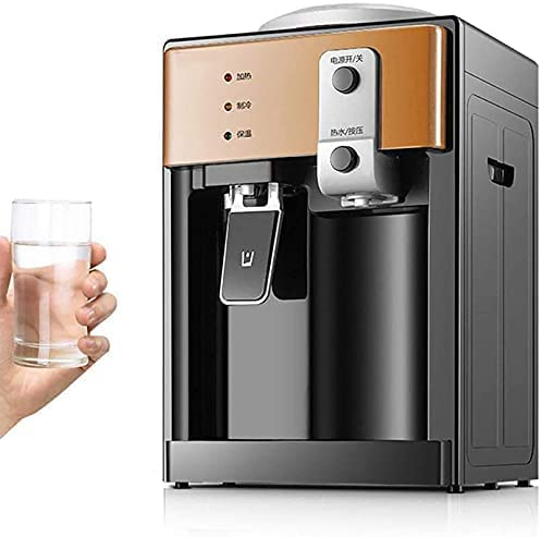 Electric Water Dispenser, Desktop Drinking Fountain Cold & Hot Water Cooler Heater For Home Office Hotel Coffee Tea Bar, One-Handed Push Cup, Convenient And Safe Dispenser Water,Gold