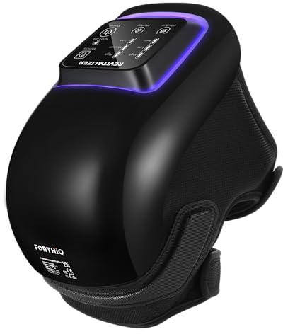 FORTHiQ Pro+ Knee Massager with Heat and Red Light Therapy and Vibration for Knee Pain Relief - Adjustable Straps, Cordless, Portable, Rechargeable, Easy to Use, Saves Your Settings