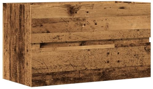 vidaXL Handfatsskåp åldrat trä 90x38,5x45 cm konstruerat trä
